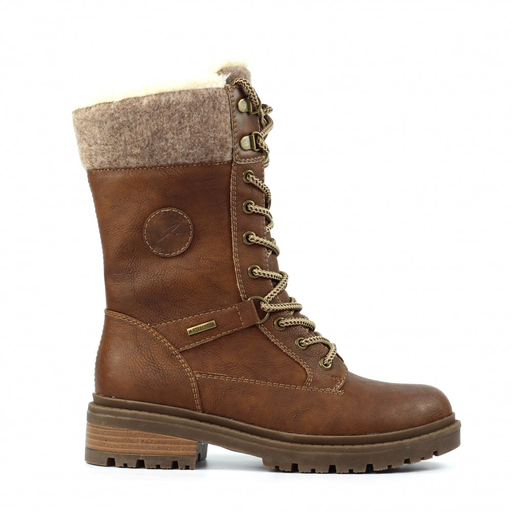 Lunar Joy Brown Waterproof Expanding Calf Boot