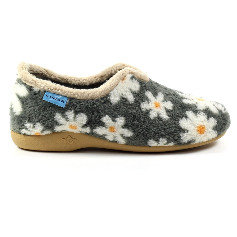 Daisy Grey Slipper With Daisy Pattern