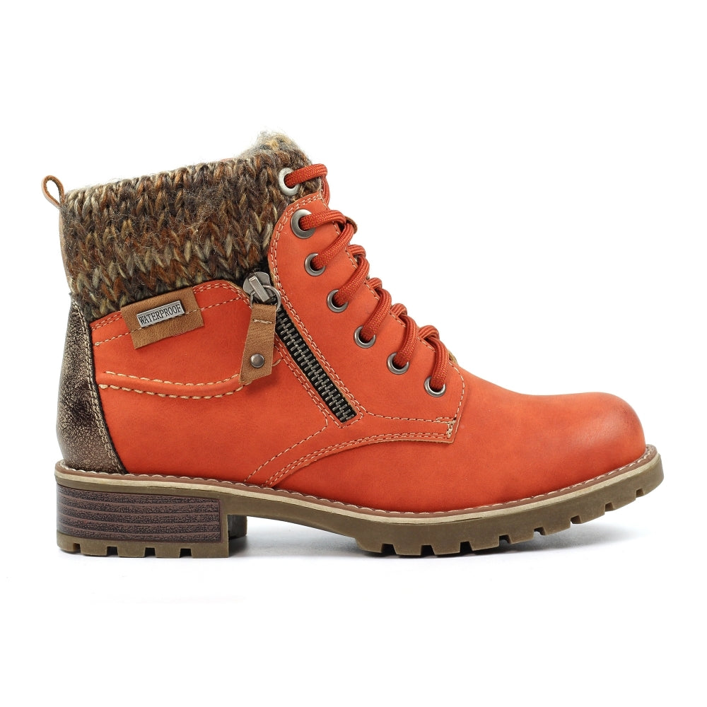 Lunar Breeze Orange Waterproof Ankle Boot